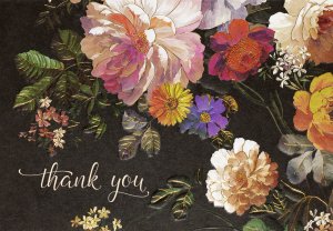 Förpackning med flera kort med kuvert - Tackkort med Blommor