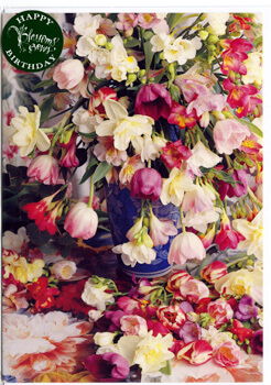 Dubbelt kort med kuvert - Blommor (Fraktfritt)