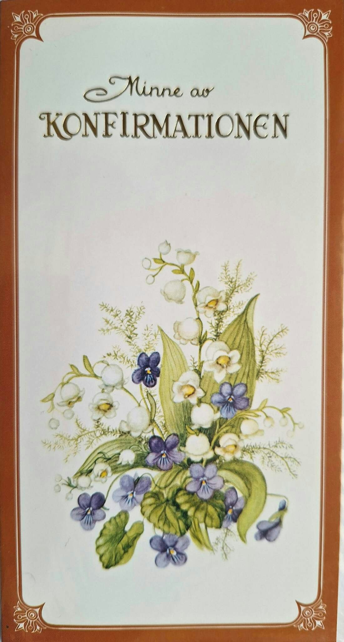 Dubbelt kort med kuvert - Blommor till konfirmationen (Fraktfritt)
