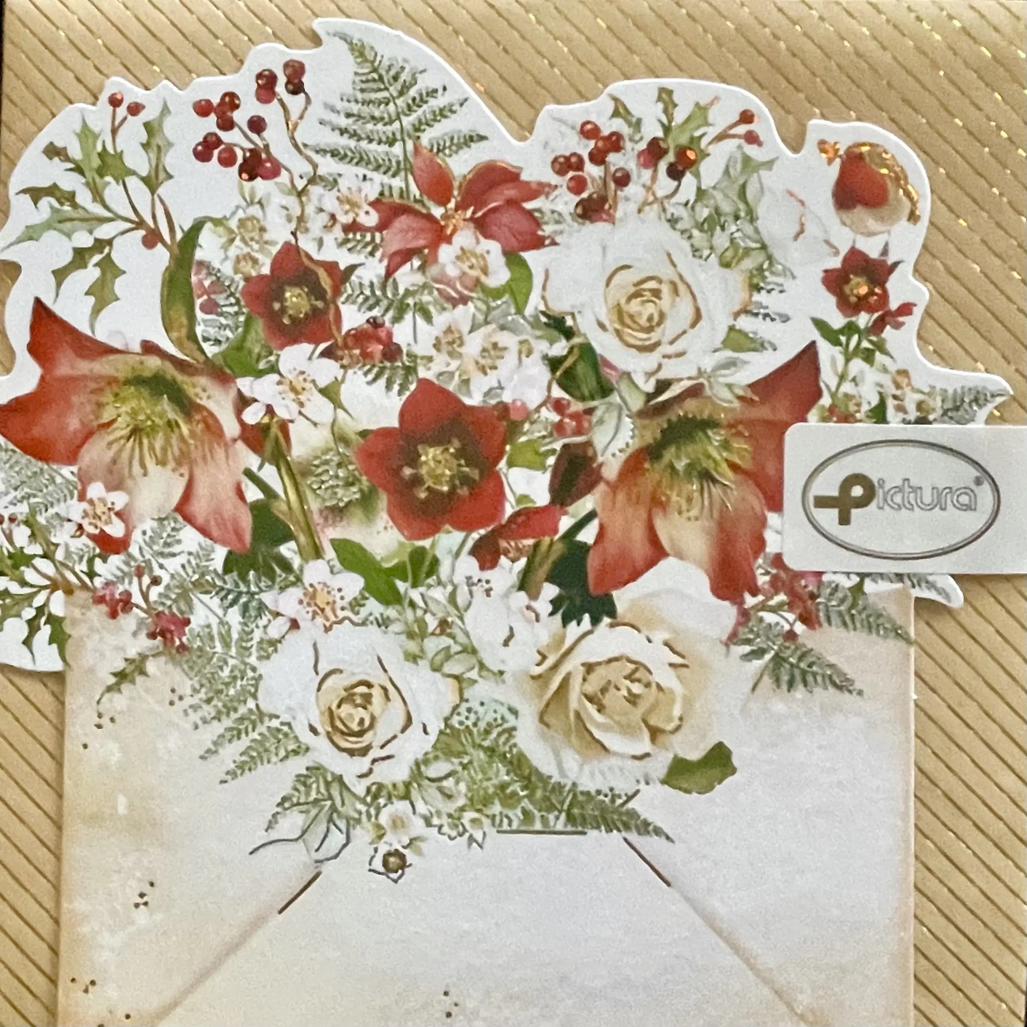 Konturskuret julkort - Blomsterbrev  (Fraktfritt)