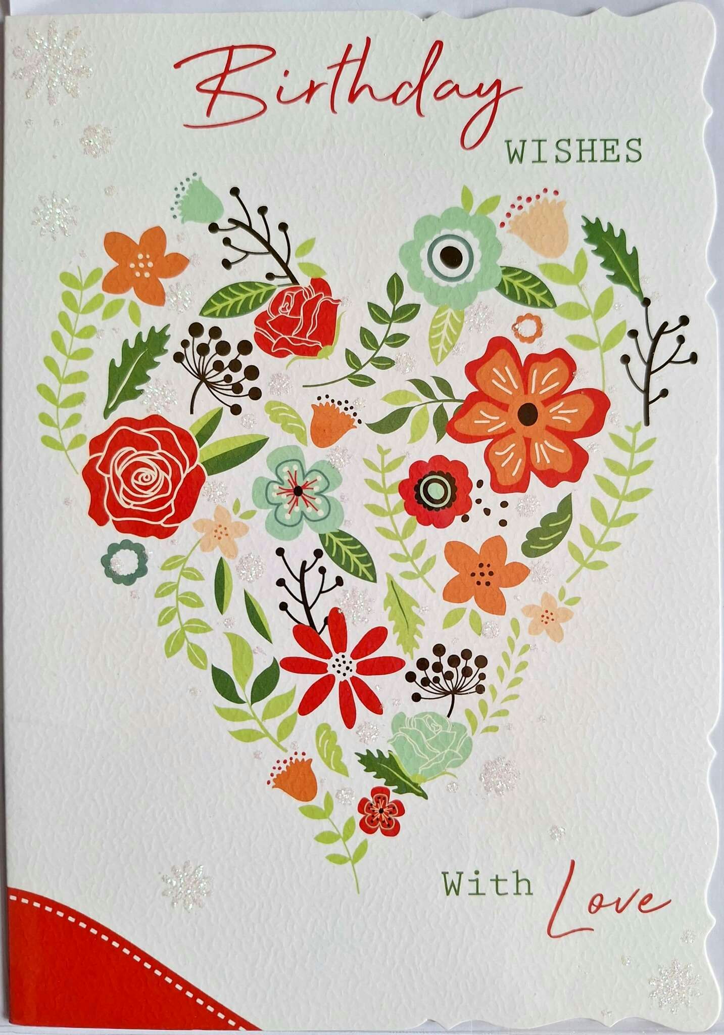 Dubbelt kort med kuvert - Blomsterhjärtat (Fraktfritt)