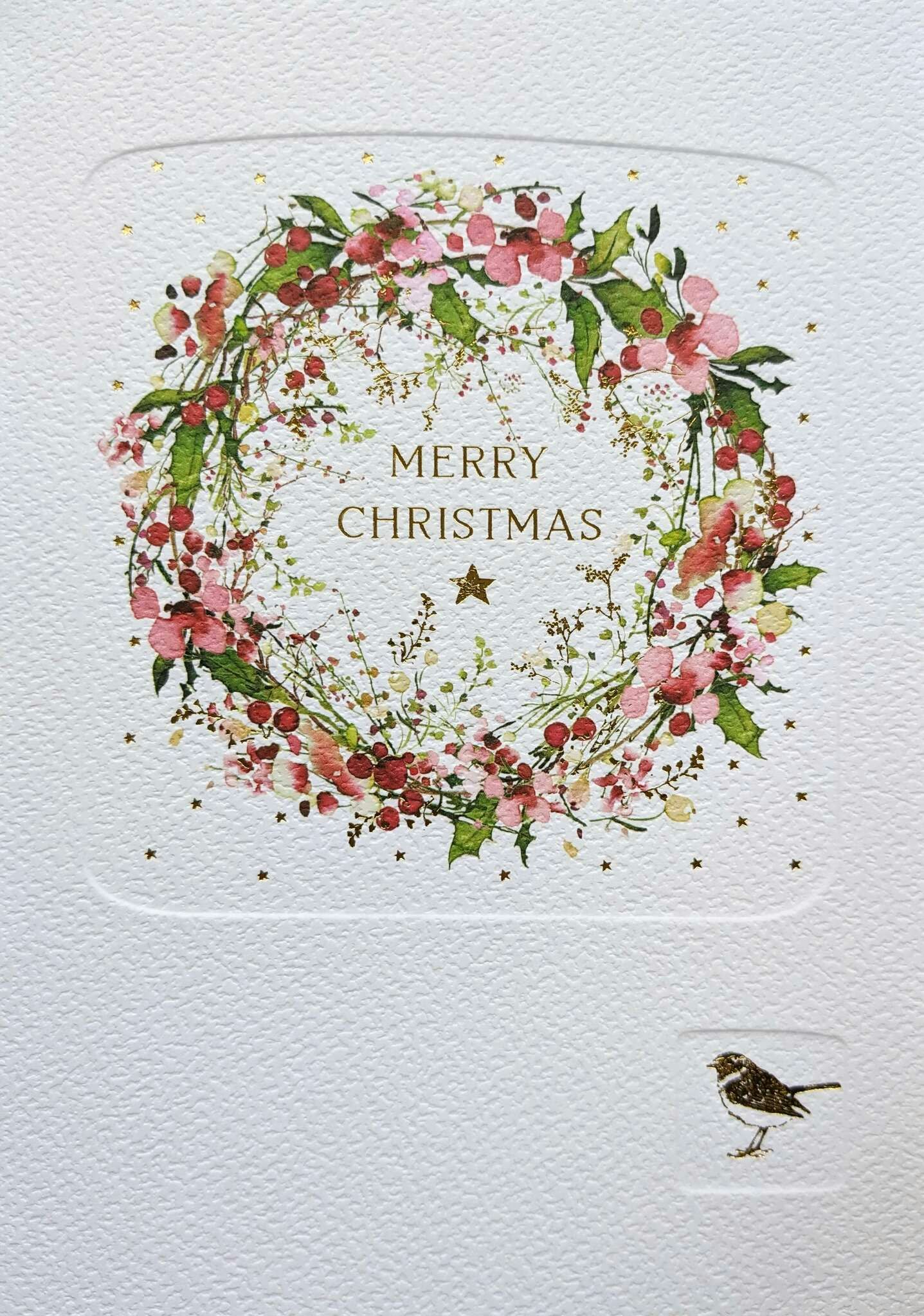 Julkort med kuvert - Blomsterkrans (Fraktfritt)