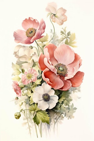 Dubbelt kort med kuvert - Blomstersamling (Fraktfritt)