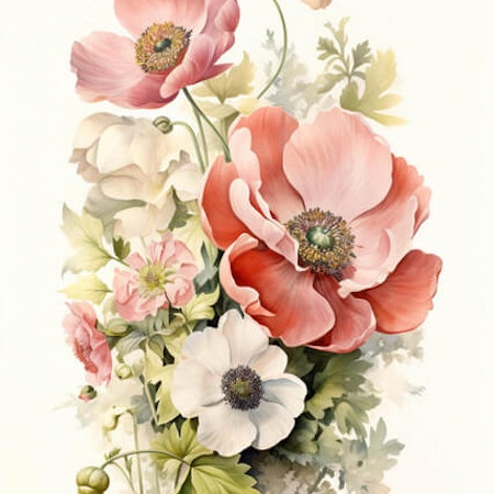 Dubbelt kort med kuvert - Blomstersamling (Fraktfritt)
