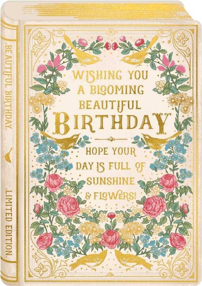 Kort med kuvert - Blomstrande födelsedag (Fraktfritt)