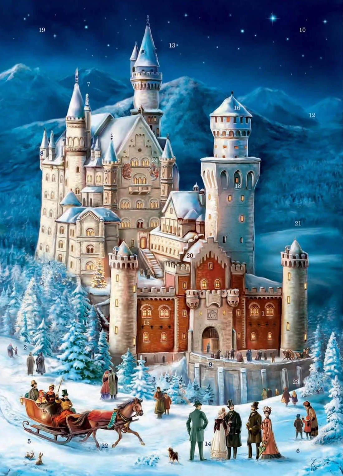 Adventskalender med kuvert - Jul på slottet (Fraktfritt)