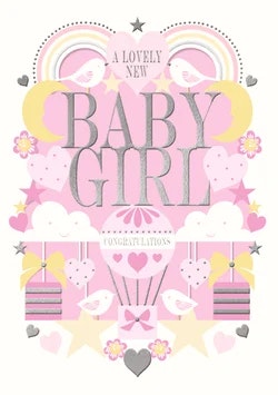 Dubbelt kort med kuvert - Lovely baby girl