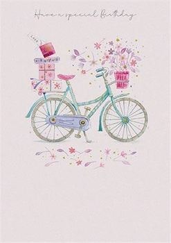 Dubbelt kort med kuvert - Cykel på födelsedagen (Fraktfritt)