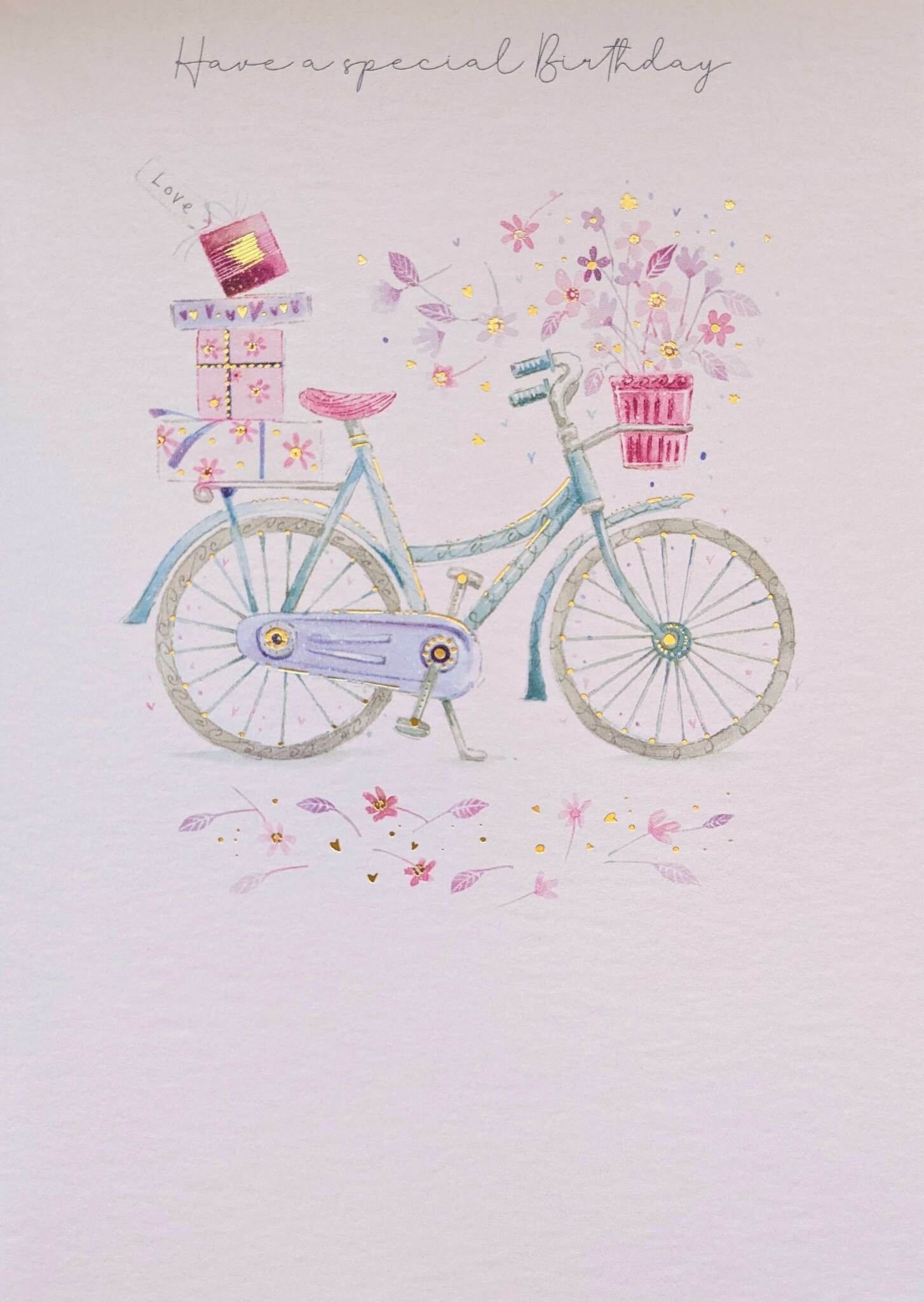 Dubbelt kort med kuvert - Cykel på födelsedagen (Fraktfritt)