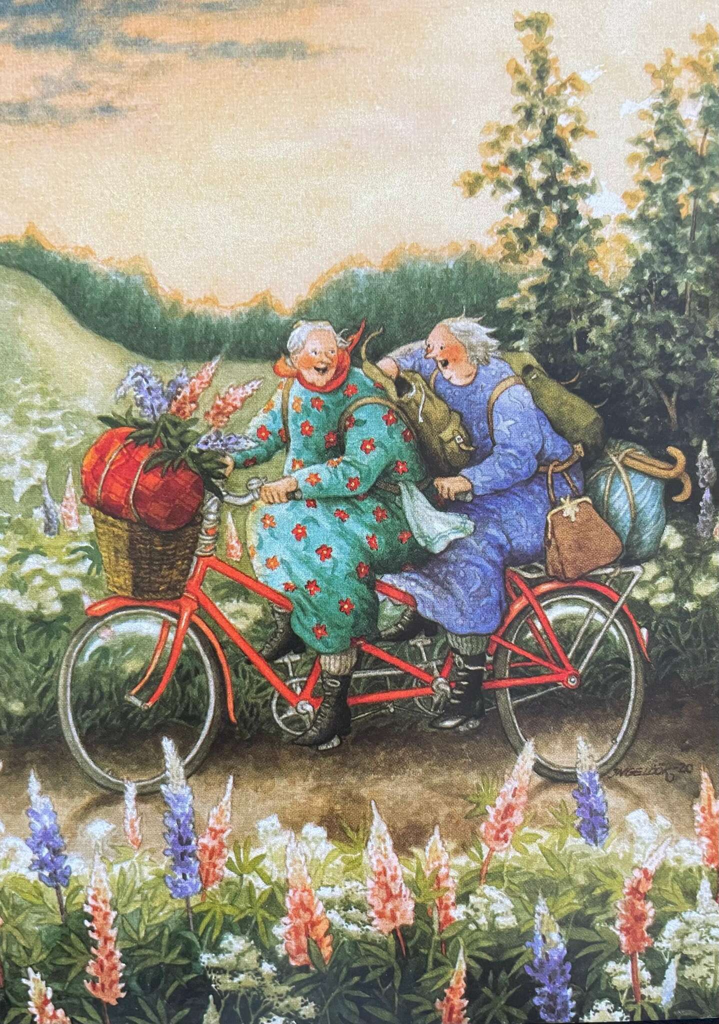 Enkelt Kort - Lyckliga damer - Cykeltur (Fraktfritt)