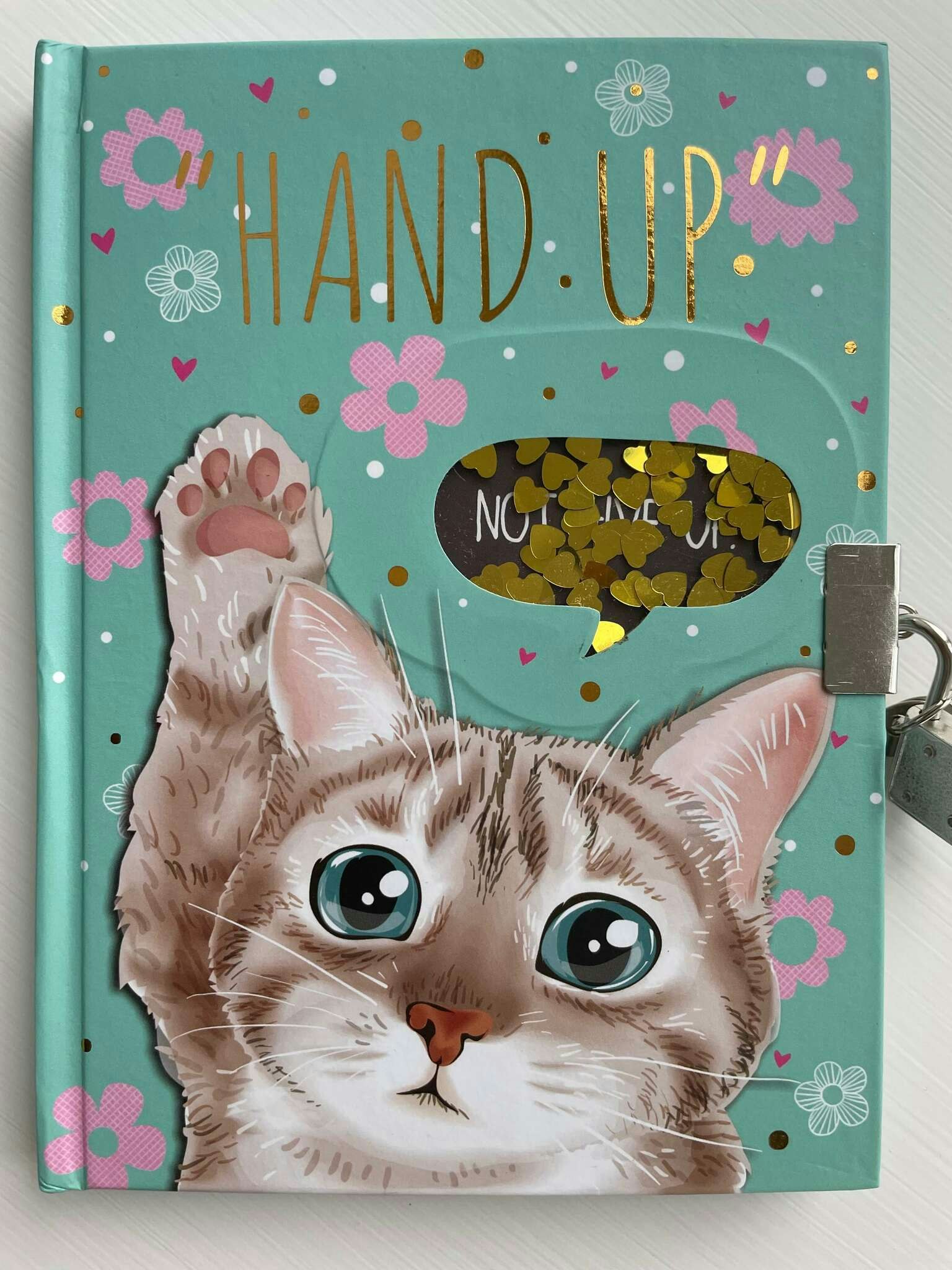 Dagbok - Paljetter - Söt katt