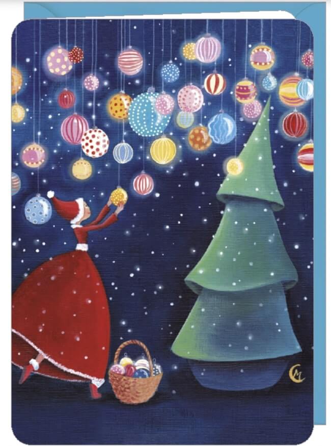 Julkort med kuvert -  De vackraste julkulorna (Fraktfritt)