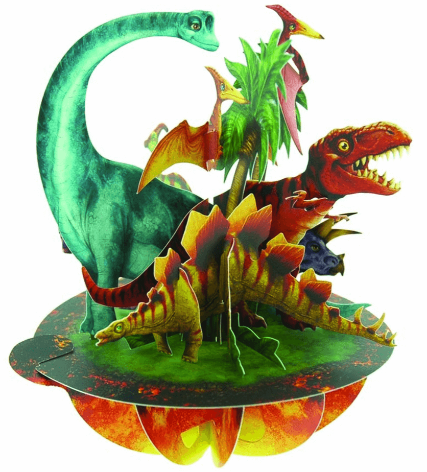Magiskt gratulationskort  - Snurrande Dinosauriegrattis (Fraktfritt)
