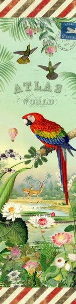 Vackert bokmärke - Papegojan (Fraktfritt)