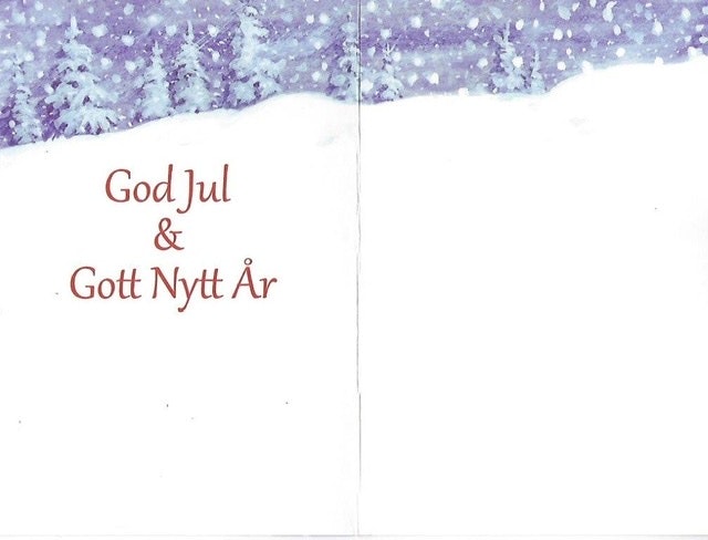 Dubbelt julkort med kuvert - Snötyngd gran (Fraktfritt)
