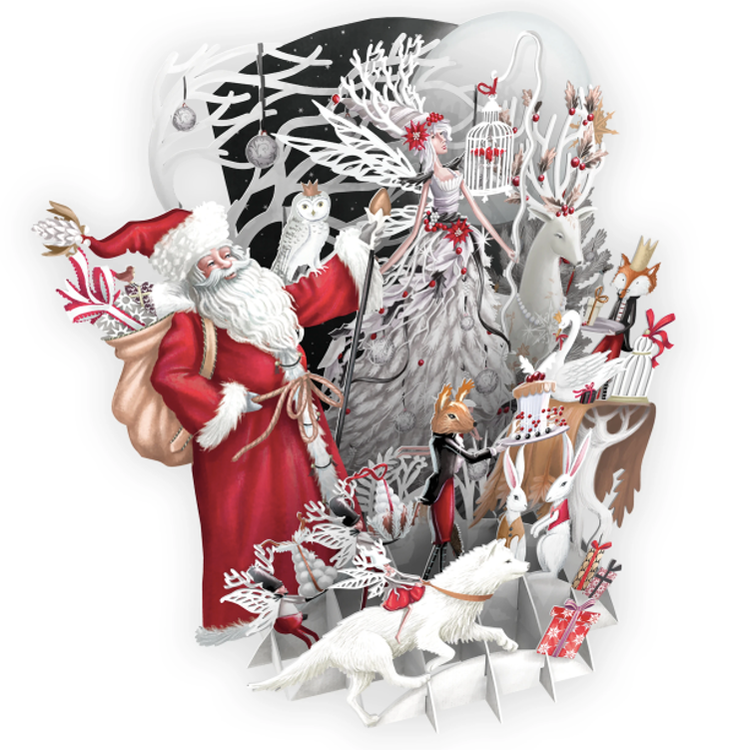 Magiska julkort -En vit jul (Fraktfritt)