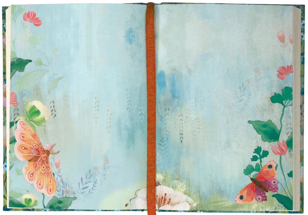 Anteckningsbok med hård pärm  - Blommor och fjärilar