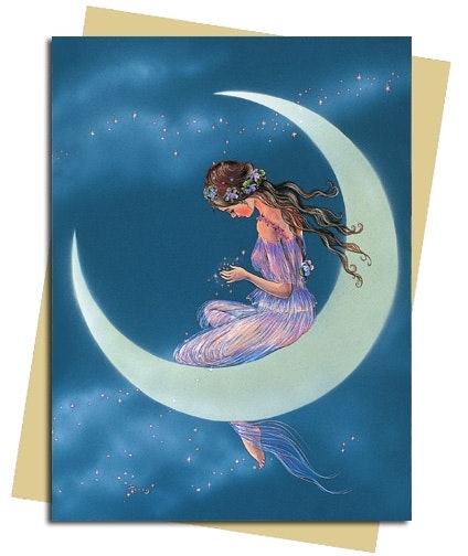 Kort med kuvert - Flickan på månen (Fraktfritt)