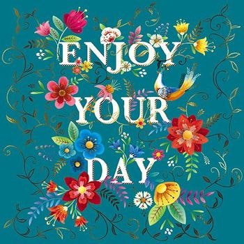 Dubbelt kort med kuvert - Enjoy your day (Fraktfritt)