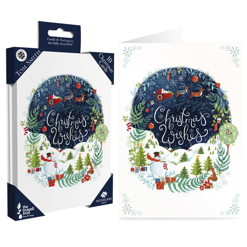 Förpackning med flera kort- Christmas Wishes (10 kort med kuvert)