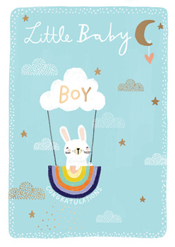 Dubbelt kort med kuvert - Little baby boy (Fraktfritt)