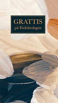 Dubbelt kort med kuvert - Grattis på födelsedagen blå/vit (Fraktfritt)