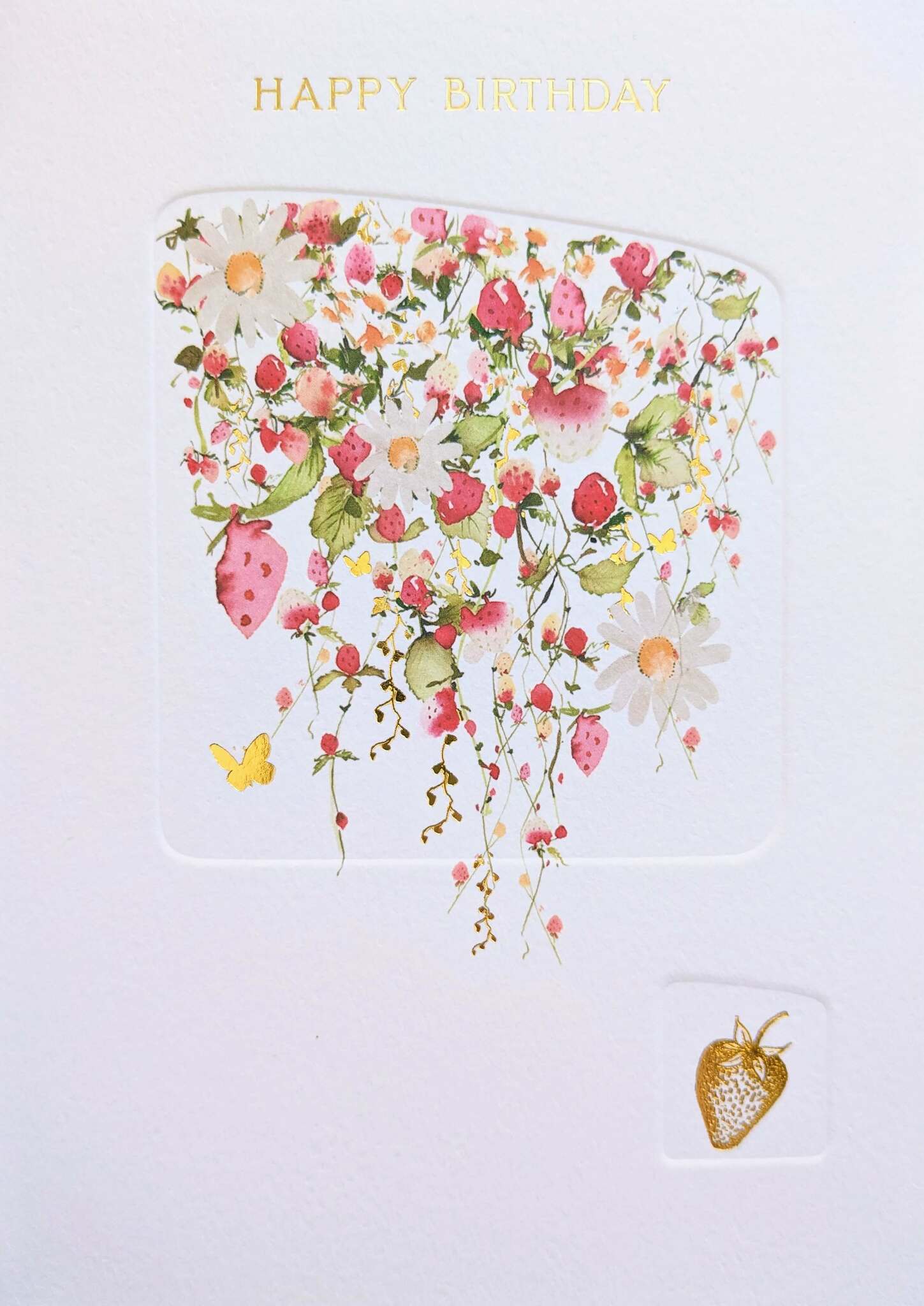 Dubbelt kort med kuvert - Hängande jordgubbar (Fraktfritt)