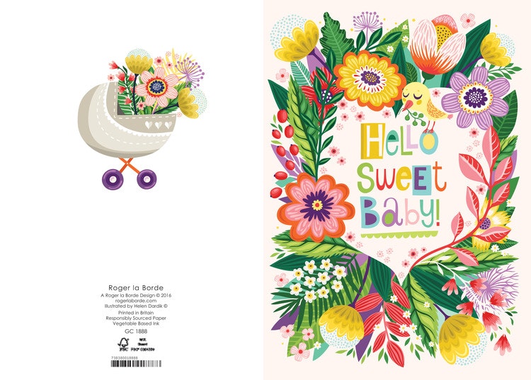 Kort Med Kuvert Hello Sweet Baby Fraktfritt Mr Humblebees Magiska Leksaksaffar