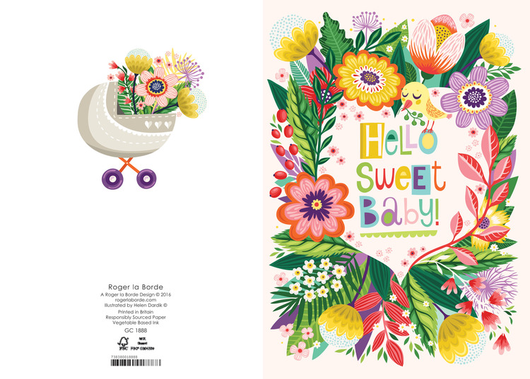 Kort med kuvert - Hello Sweet Baby (Fraktfritt)