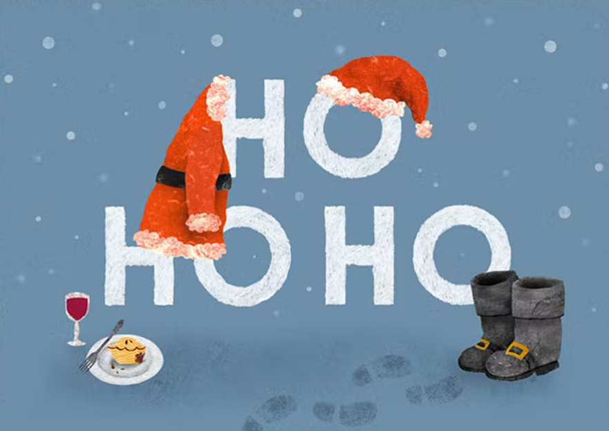 Julkort med kuvert - Ho Ho Ho (Fraktfritt)