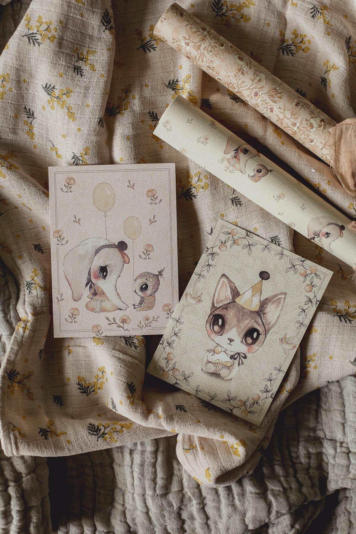 Förpackning med flera kort med kuvert - Ellie & Meow (Fraktfritt)