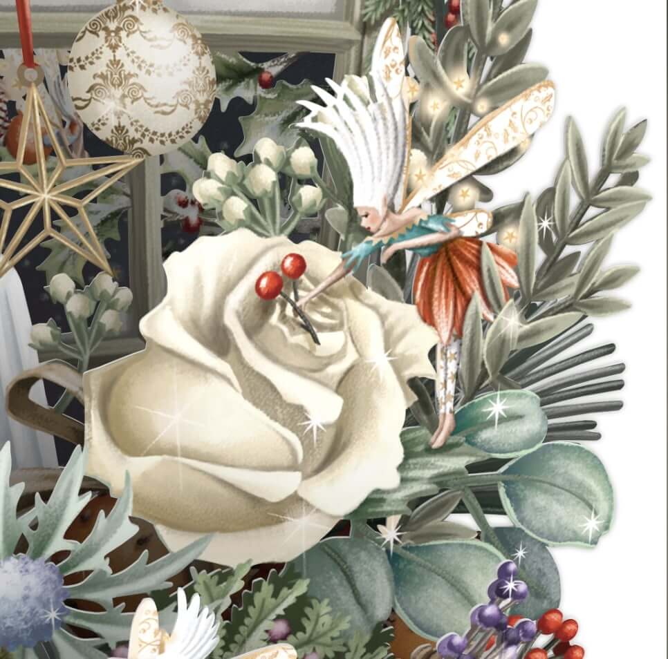 Magiskt julkort - Julens blomster (Fraktfritt)