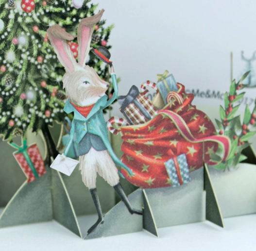 Magiskt julkort - Tomten och Juleträdet (Fraktfritt)