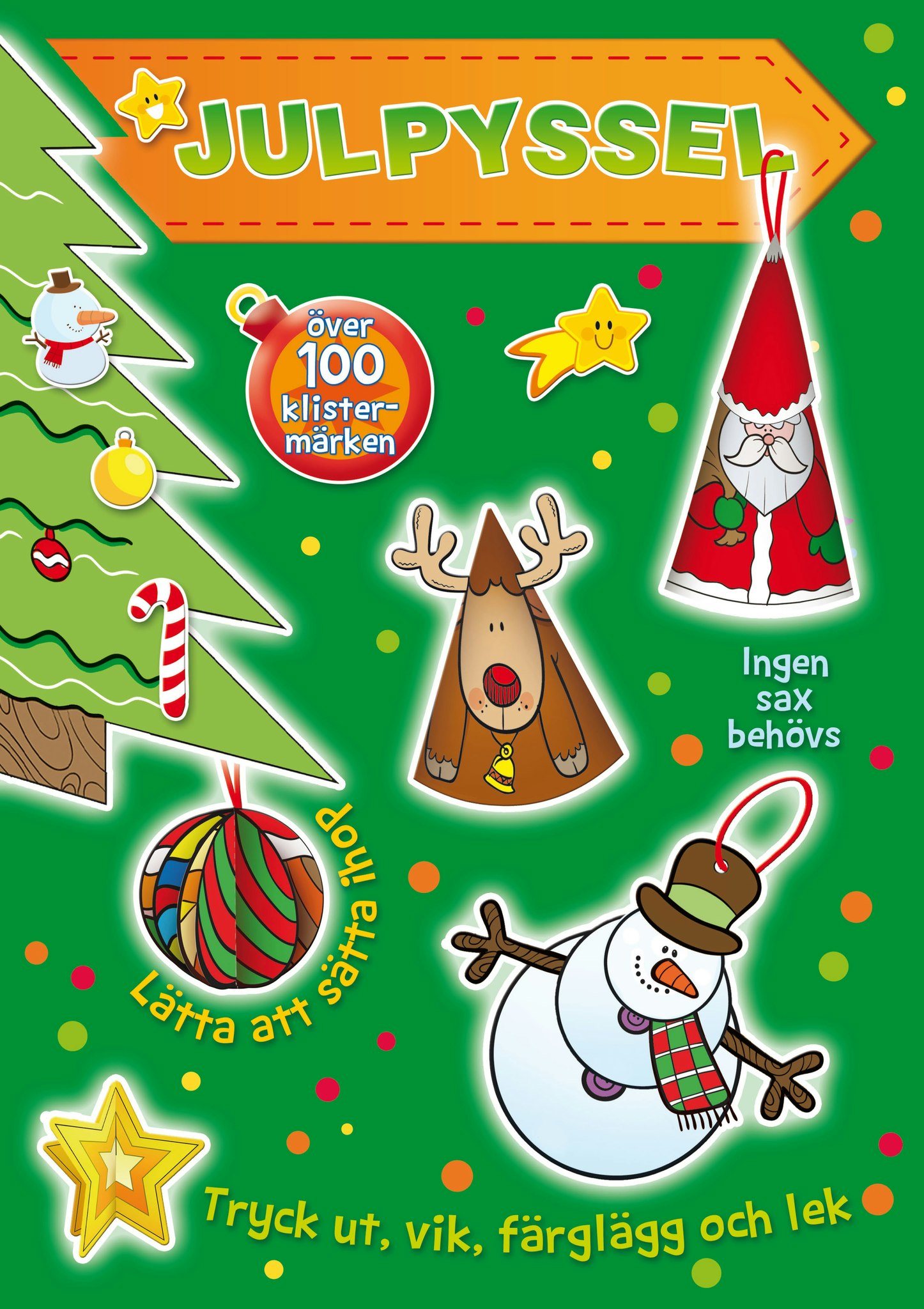 Julpyssel Grön - Över 100 klistermärken