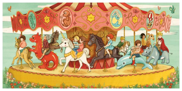 Enkelt Panoramakort - Belle & Boo - Karusellen (Fraktfritt)