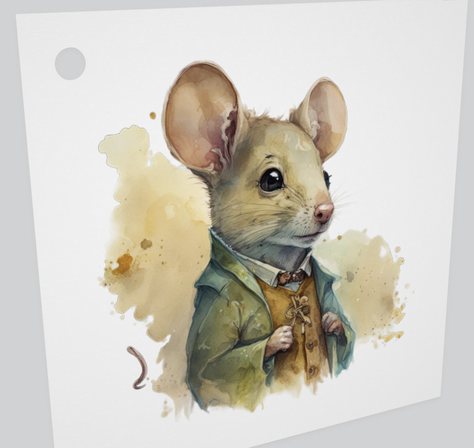 Litet kort utan kuvert - Den kloka musen (Fraktfritt)
