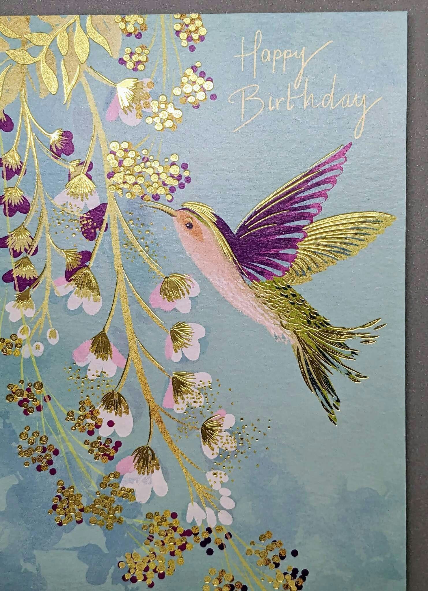 Dubbelt kort med kuvert - Kolibrin och födelsedagen (Fraktfritt)