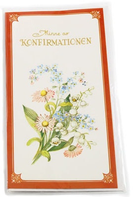 Dubbelt kort med kuvert - Konfirmationsblomster (Fraktfritt)