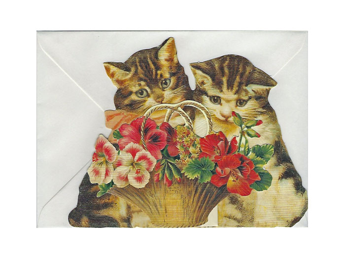 Utvikbart kort med katter - Blommor (Fraktfritt)