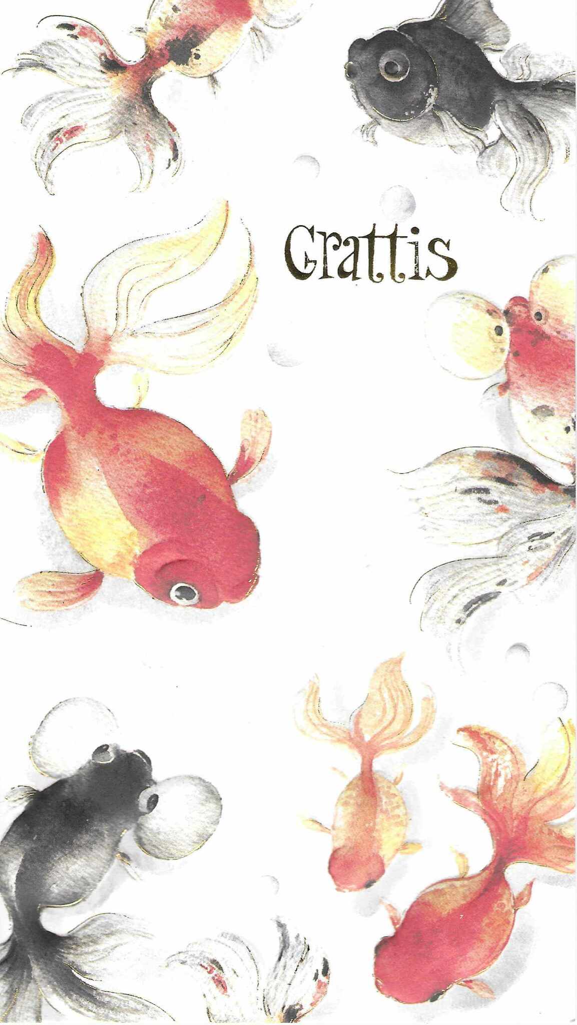 Kort med kuvert - Grattis från guldfiskarna (Fraktfritt)