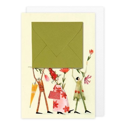 Kort med kuvert - Kuvertparad med blomster (Fraktfritt)