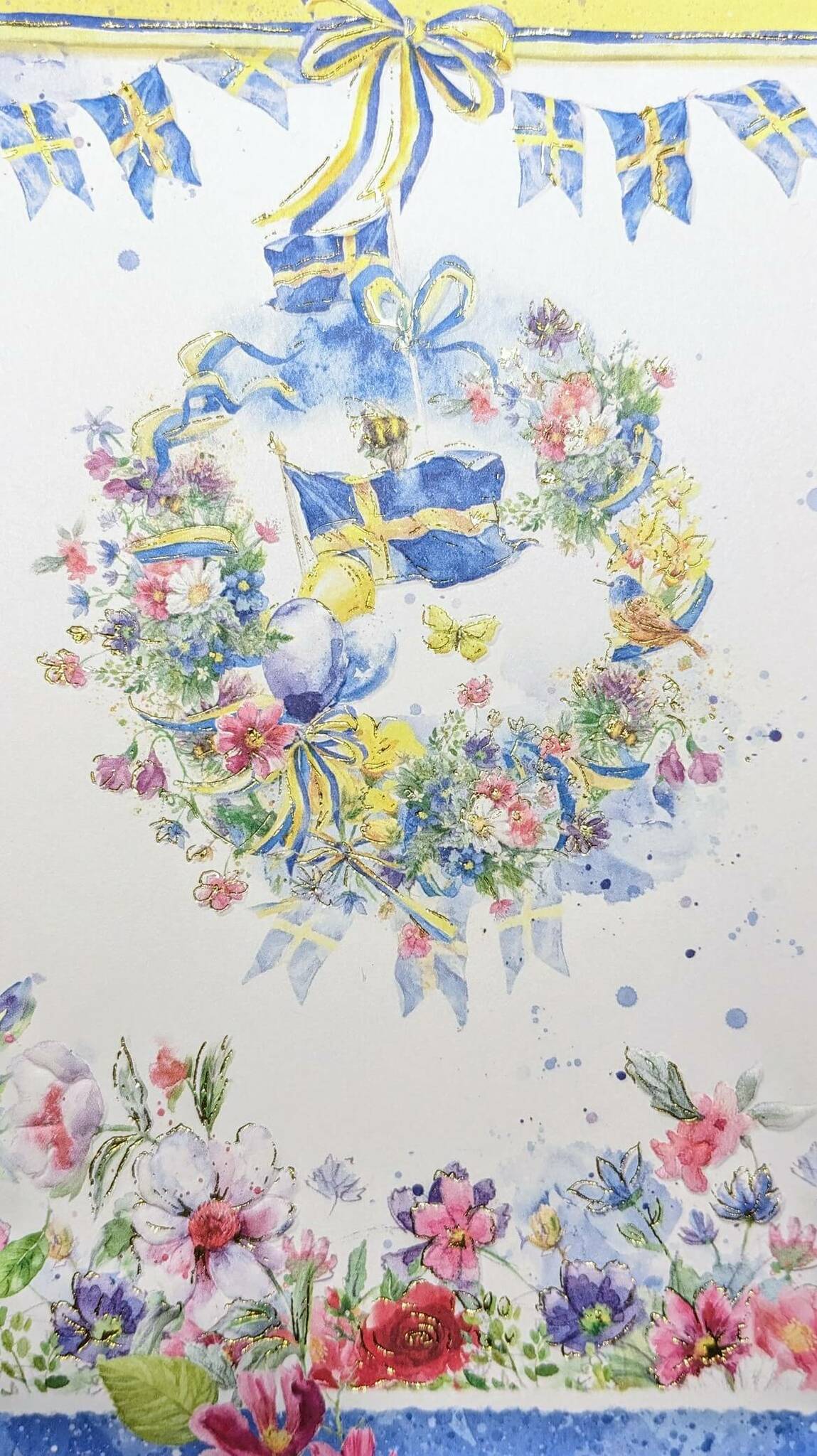 Kort med kuvert - Sverigeflagga (Fraktfritt)