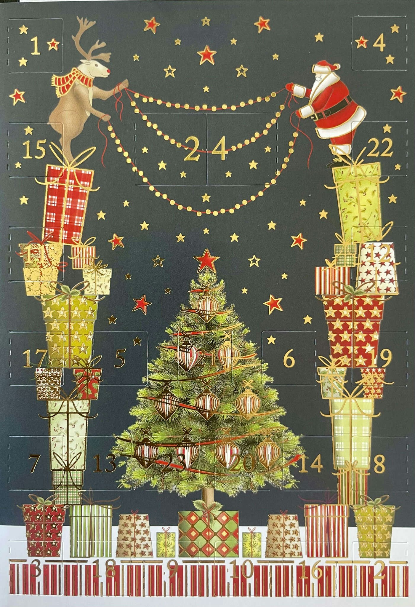 Liten adventskalender med kuvert - Pynta till jul (Fraktfritt)