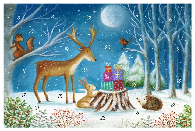 Små Adventskalendrar som julkort- Sagovärlden - Många olika att välja bland (Fraktfritt)