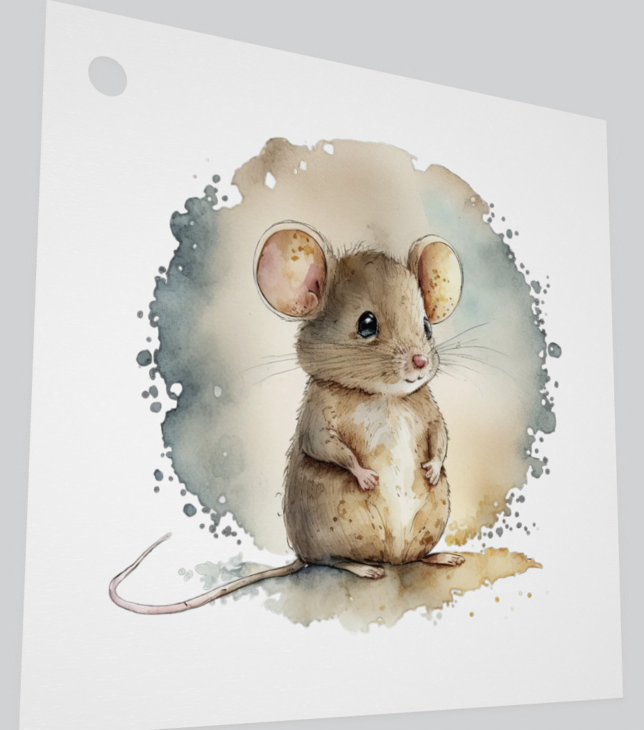 Litet kort utan kuvert - Den lilla musen (Fraktfritt)