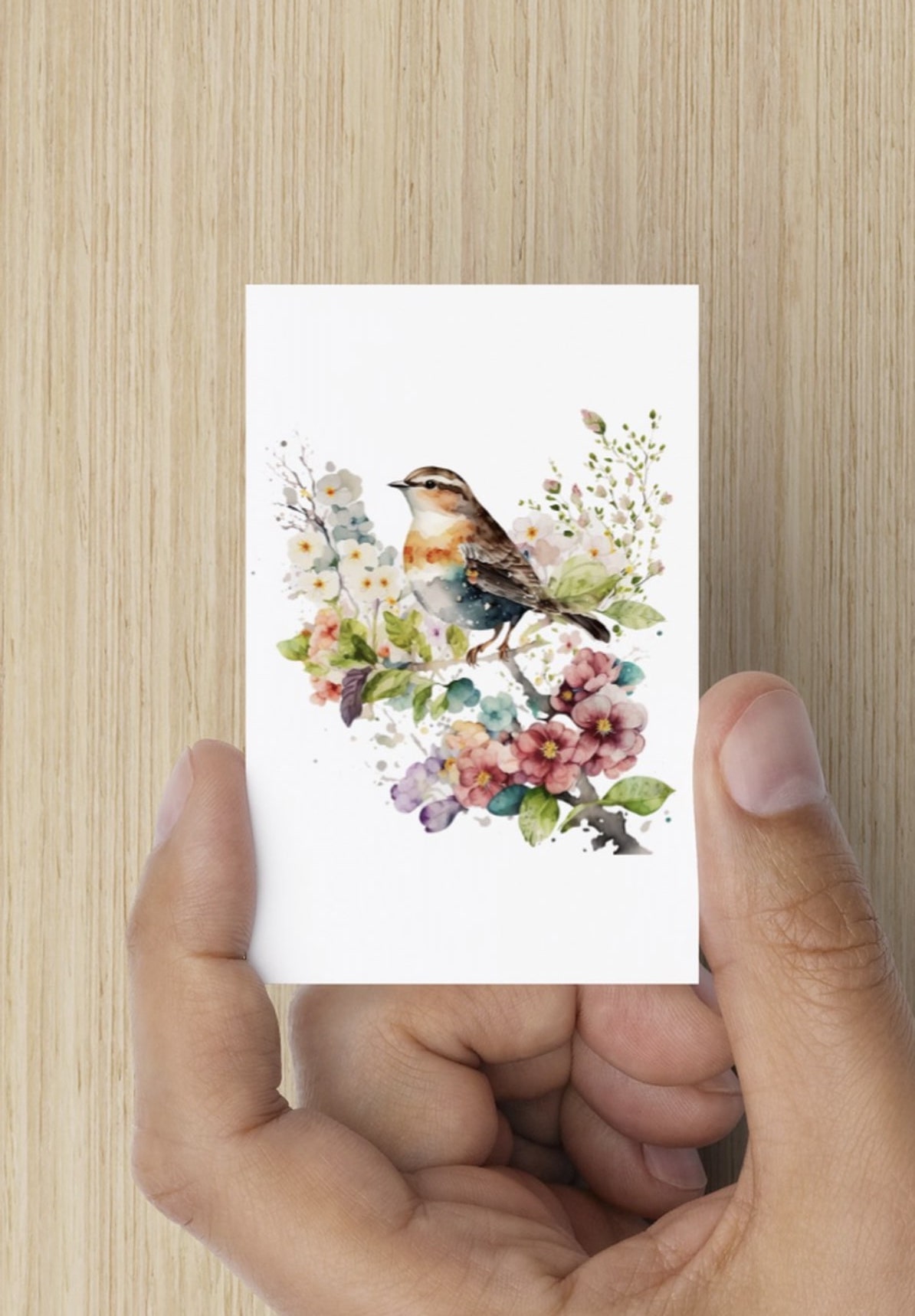 Litet enkelt kort med kuvert - Fågeln (Fraktfritt)