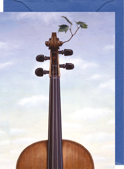 Litet kort med kuvert - Spirande violin (Fraktfritt)