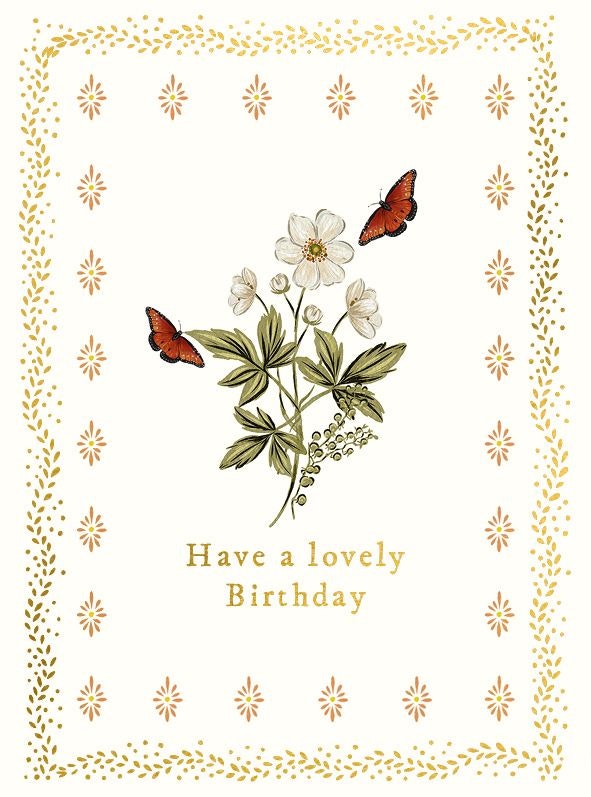 Dubbelt kort med kuvert - Lovely birthday (Fraktfritt)