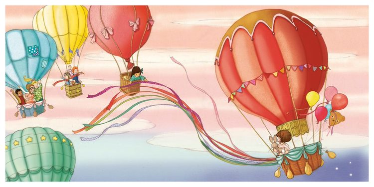 Enkelt Panoramakort - Belle & Boo - Luftballong (Fraktfritt)