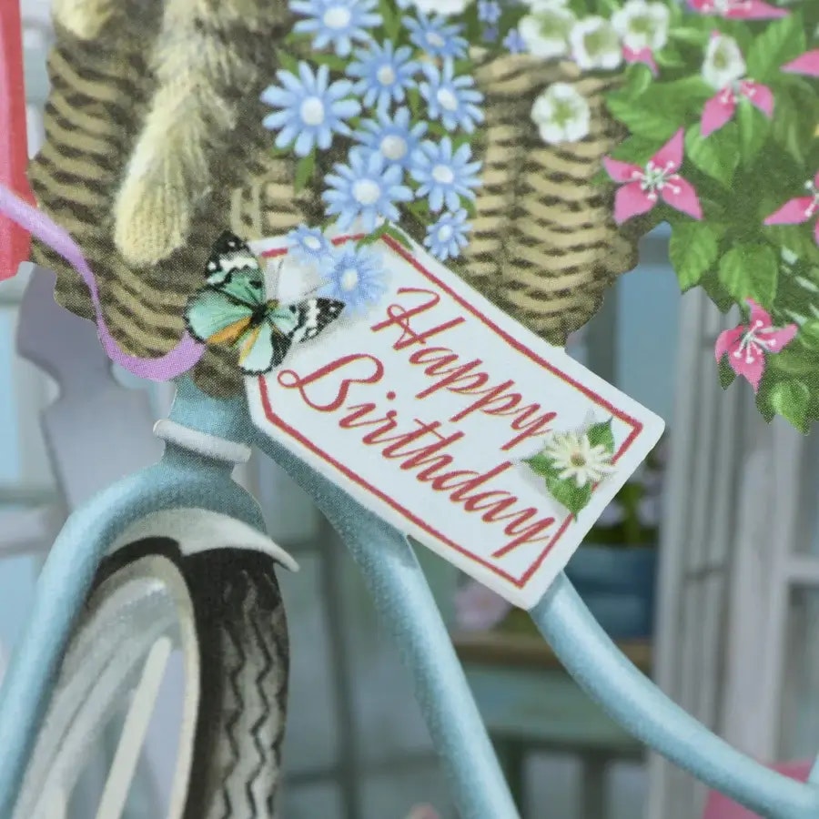 Magiskt gratulationskort - Kattungar vid cykeln (Fraktfritt)